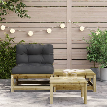 Gartensofa ohne Armlehnen mit Kissen und Hocker - Pazzar.ch