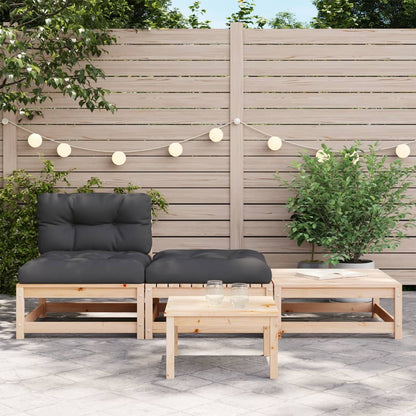 Gartensofa ohne Armlehnen mit Kissen und Hockern - Pazzar.ch