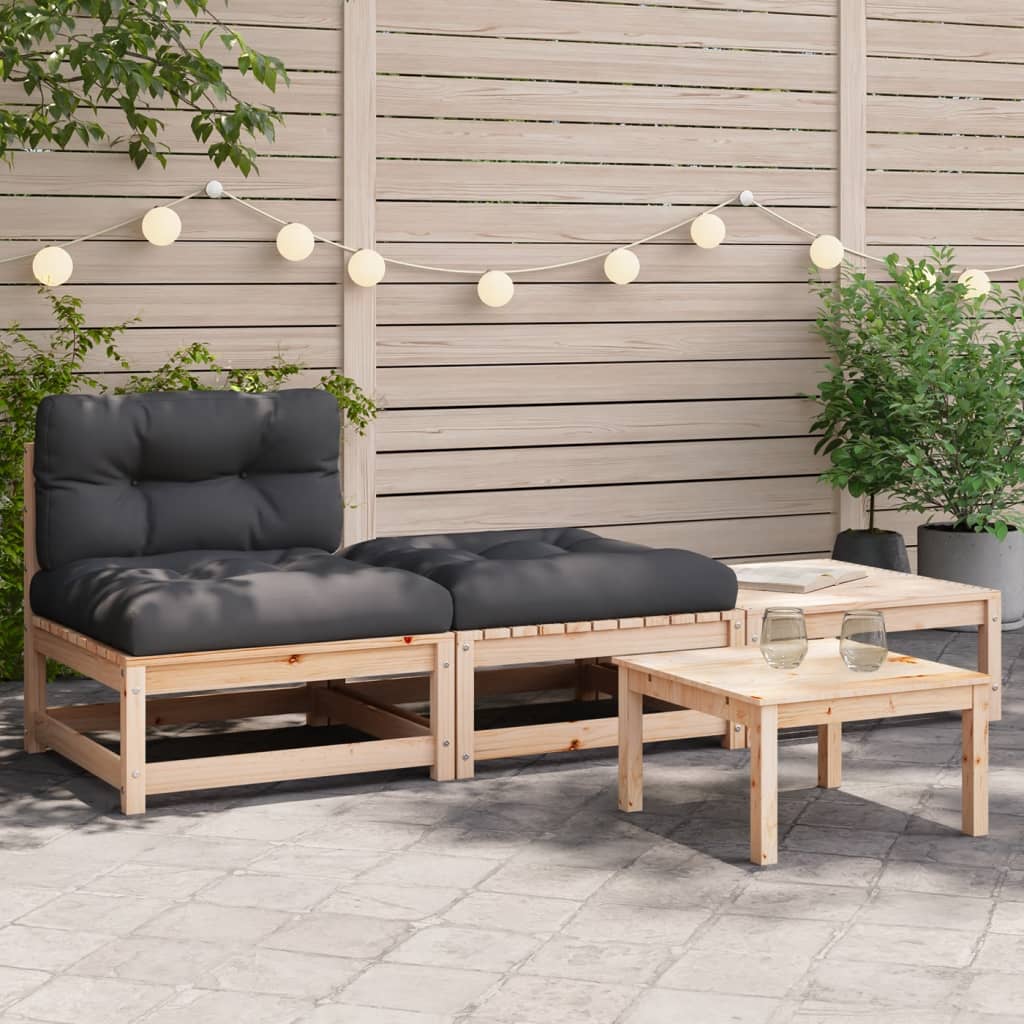 Gartensofa ohne Armlehnen mit Kissen und Hockern - Pazzar.ch