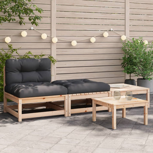 Gartensofa ohne Armlehnen mit Kissen und Hockern - Pazzar.ch