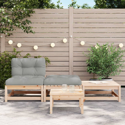 Gartensofa ohne Armlehnen mit Kissen und Hockern - Pazzar.ch