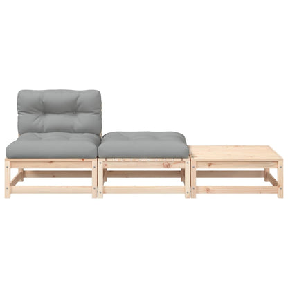 Gartensofa ohne Armlehnen mit Kissen und Hockern - Pazzar.ch