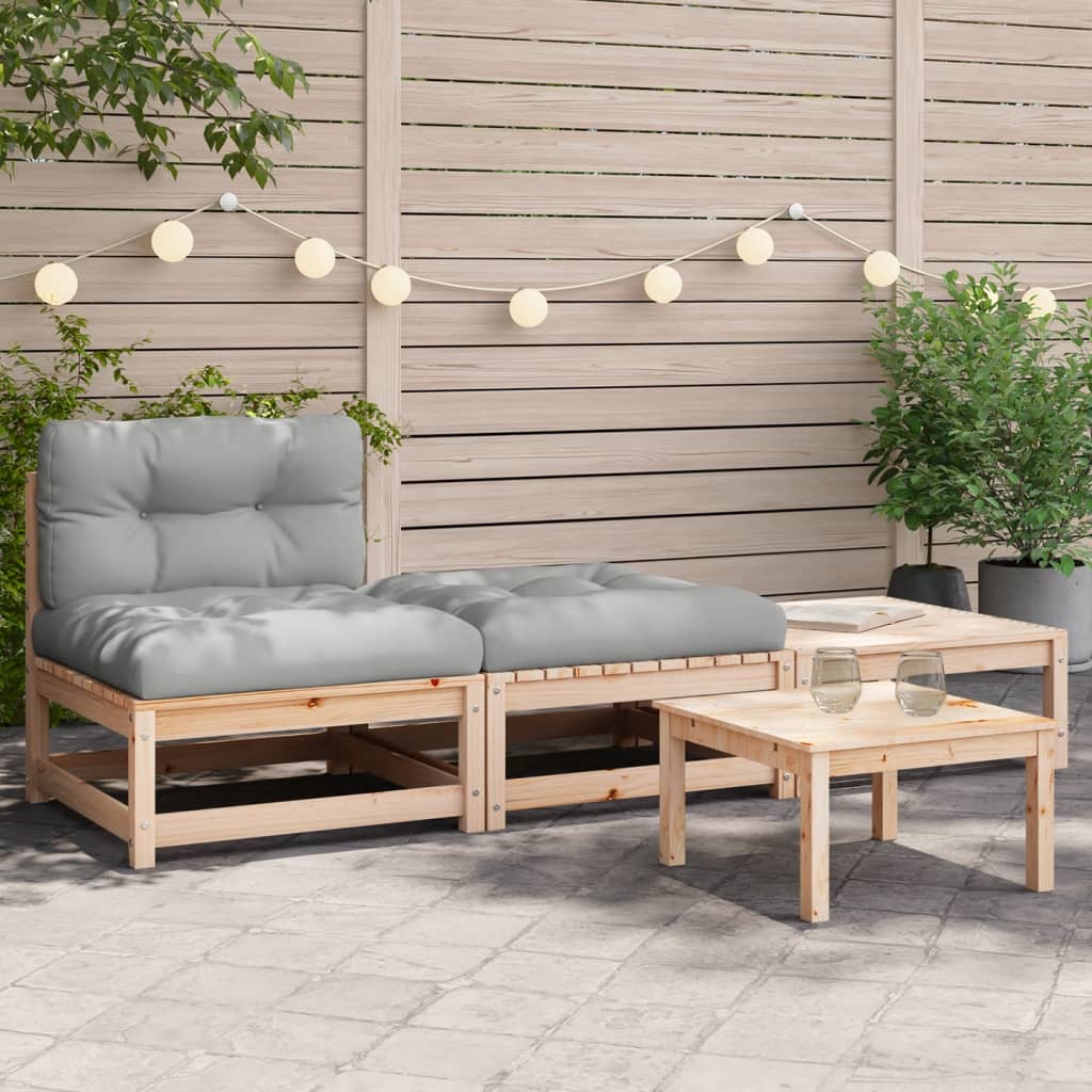 Gartensofa ohne Armlehnen mit Kissen und Hockern - Pazzar.ch