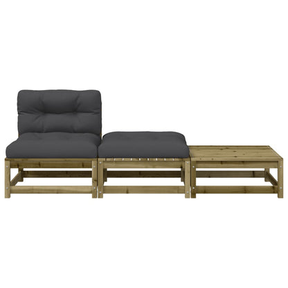 Gartensofa ohne Armlehnen mit Kissen und Hockern - Pazzar.ch