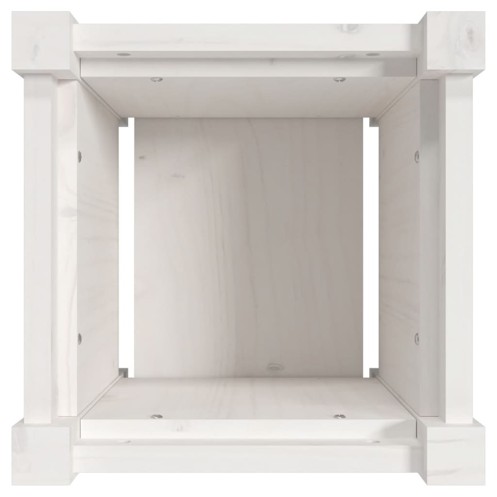 Pflanzkübel Weiß 31x31x31 cm Massivholz Kiefer - Pazzar.ch