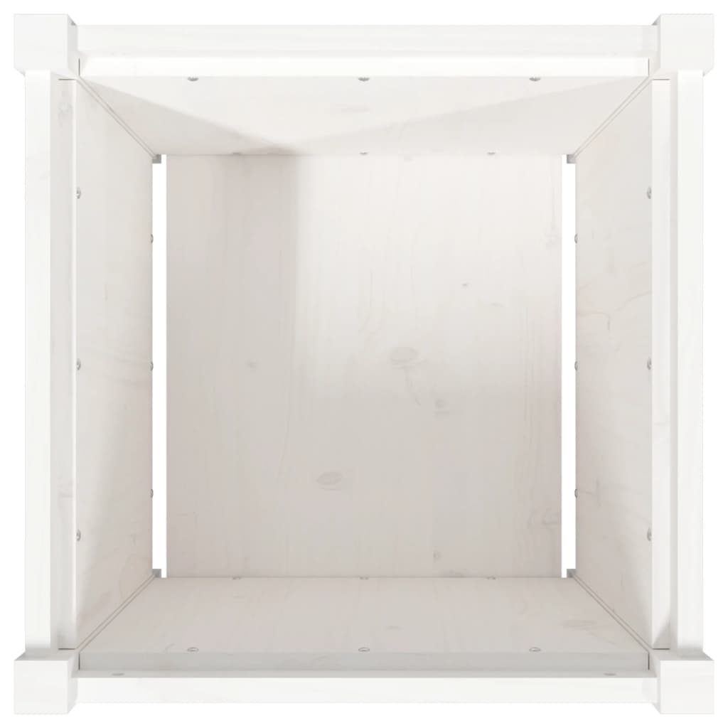 Pflanzkübel Weiß 50x50x50 cm Massivholz Kiefer - Pazzar.ch