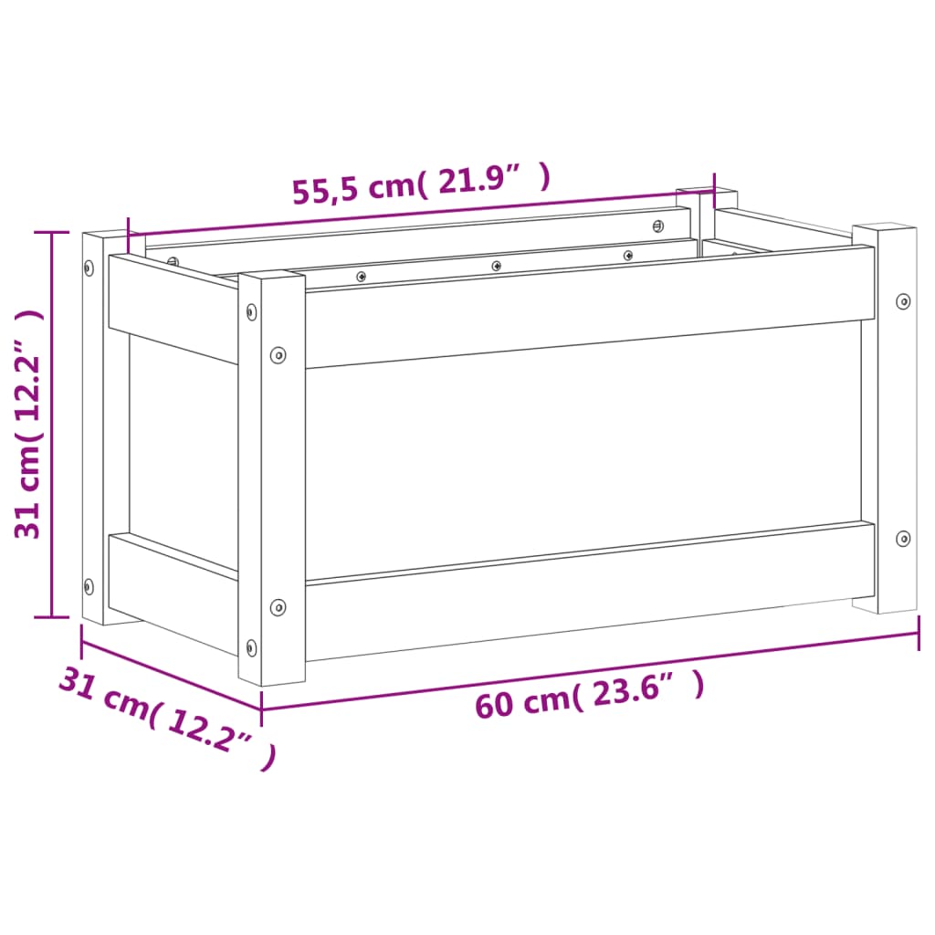 Pflanzkübel 60x31x31 cm Massivholz Douglasie - Pazzar.ch