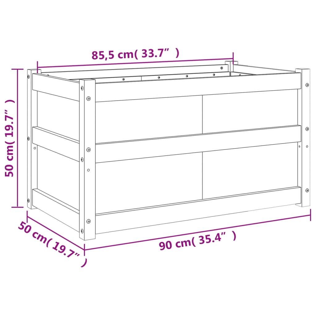 Pflanzkübel 90x50x50 cm Massivholz Douglasie - Pazzar.ch