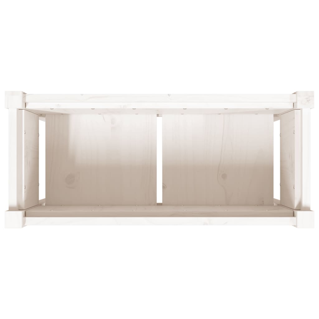 Pflanzkübel mit Beinen Weiß 70x31x70 cm Massivholz Kiefer - Pazzar.ch