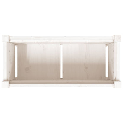 Pflanzkübel mit Beinen Weiß 70x31x70 cm Massivholz Kiefer - Pazzar.ch