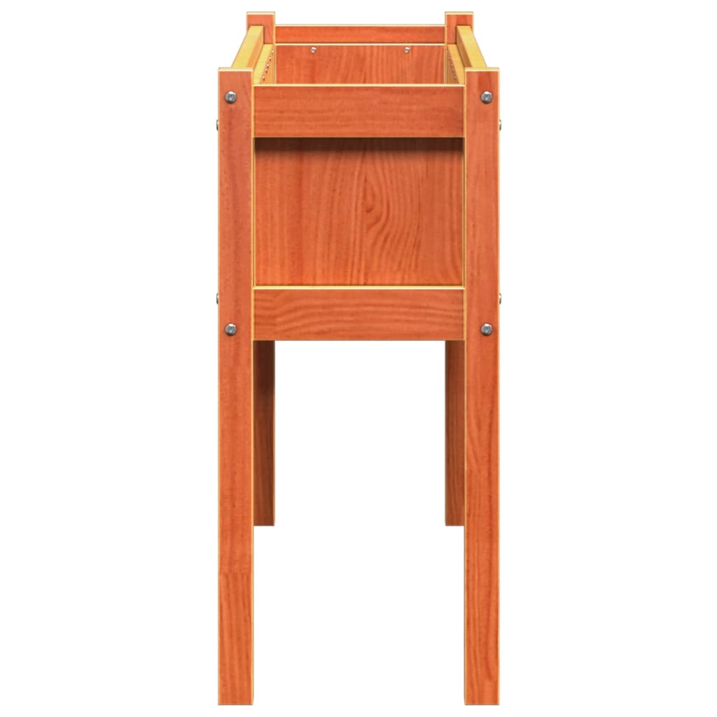 Pflanzkübel mit Beinen Wachsbraun 110x31x70cm Massivholz Kiefer - Pazzar.ch