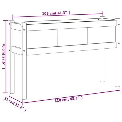 Pflanzkübel mit Beinen Wachsbraun 110x31x70cm Massivholz Kiefer - Pazzar.ch
