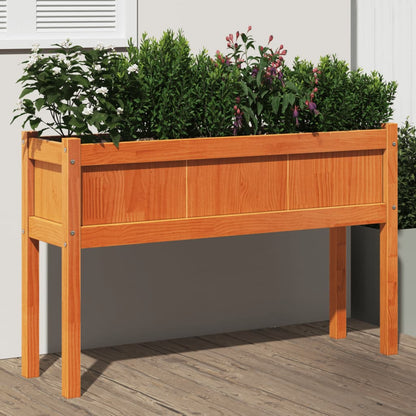 Pflanzkübel mit Beinen Wachsbraun 110x31x70cm Massivholz Kiefer - Pazzar.ch