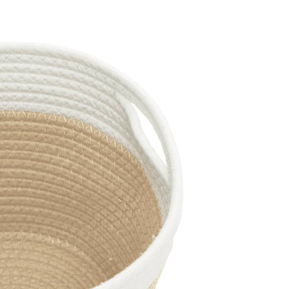 Aufbewahrungskörbe 2 Stk. Beige und Weiß Ø24x18 cm Baumwolle - Pazzar.ch