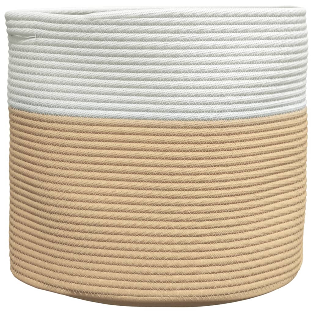 Aufbewahrungskorb Beige und Weiß Ø40x35 cm Baumwolle - Pazzar.ch