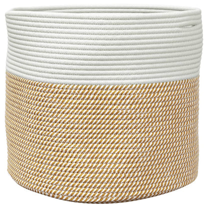 Aufbewahrungskorb Braun und Weiß Ø40x35 cm Baumwolle - Pazzar.ch
