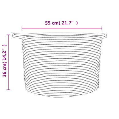 Wäschekorb Braun und Weiß Ø55x36 cm Baumwolle - Pazzar.ch
