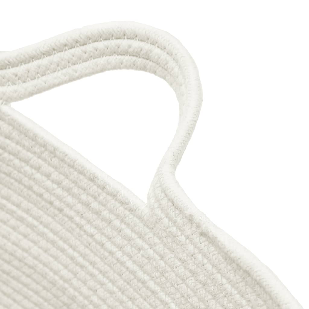 Wäschekorb Beige und Weiß Ø60x36 cm Baumwolle - Pazzar.ch