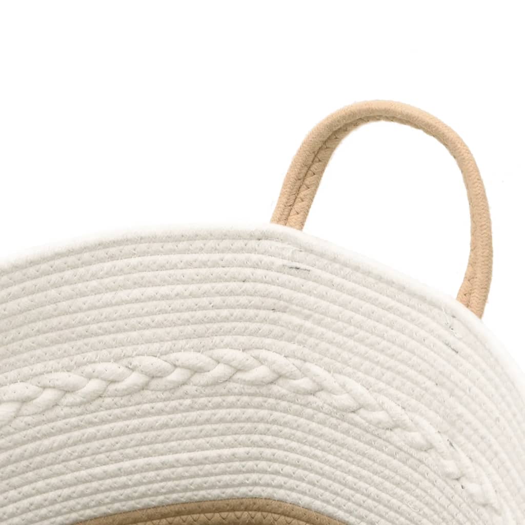 Aufbewahrungskorb Beige und Weiß Ø43x38 cm Baumwolle - Pazzar.ch