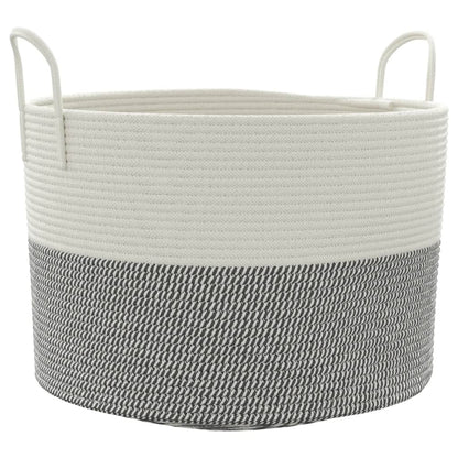 Aufbewahrungskorb Grau und Weiß Ø51x33 cm Baumwolle - Pazzar.ch