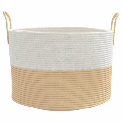 Aufbewahrungskorb Beige und Weiß Ø51x33 cm Baumwolle - Pazzar.ch