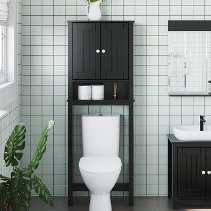 Toilettenschrank BERG Schwarz 60x27x164,5 cm Massivholz - Pazzar.ch