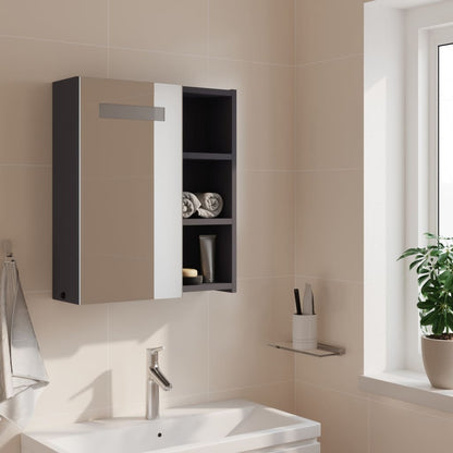 Spiegelschrank mit LED-Beleuchtung Grau 45x13x52 cm - Pazzar.ch