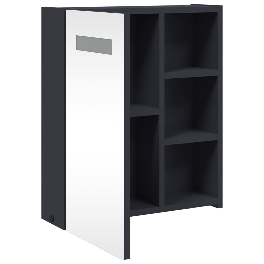 Spiegelschrank mit LED-Beleuchtung Grau 45x13x52 cm - Pazzar.ch