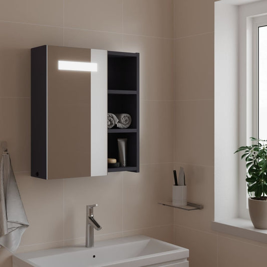 Spiegelschrank mit LED-Beleuchtung Grau 45x13x52 cm - Pazzar.ch