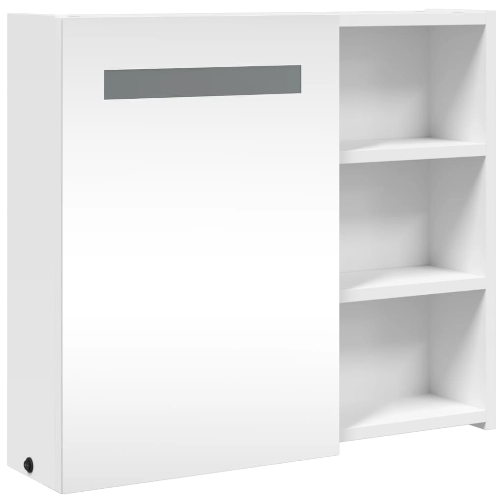 Spiegelschrank mit LED-Beleuchtung Weiß 60x13x52 cm - Pazzar.ch