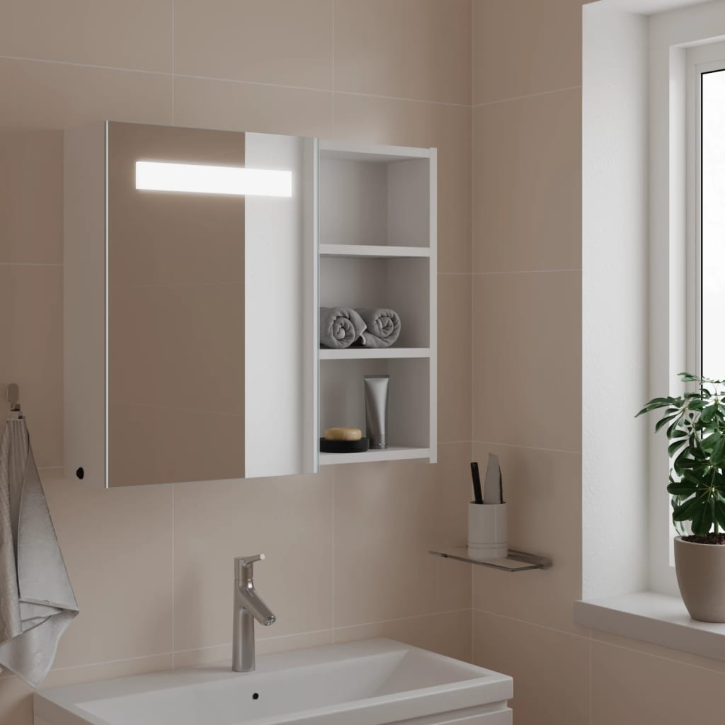 Spiegelschrank mit LED-Beleuchtung Weiß 60x13x52 cm - Pazzar.ch
