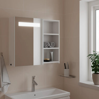 Spiegelschrank mit LED-Beleuchtung Weiß 60x13x52 cm - Pazzar.ch