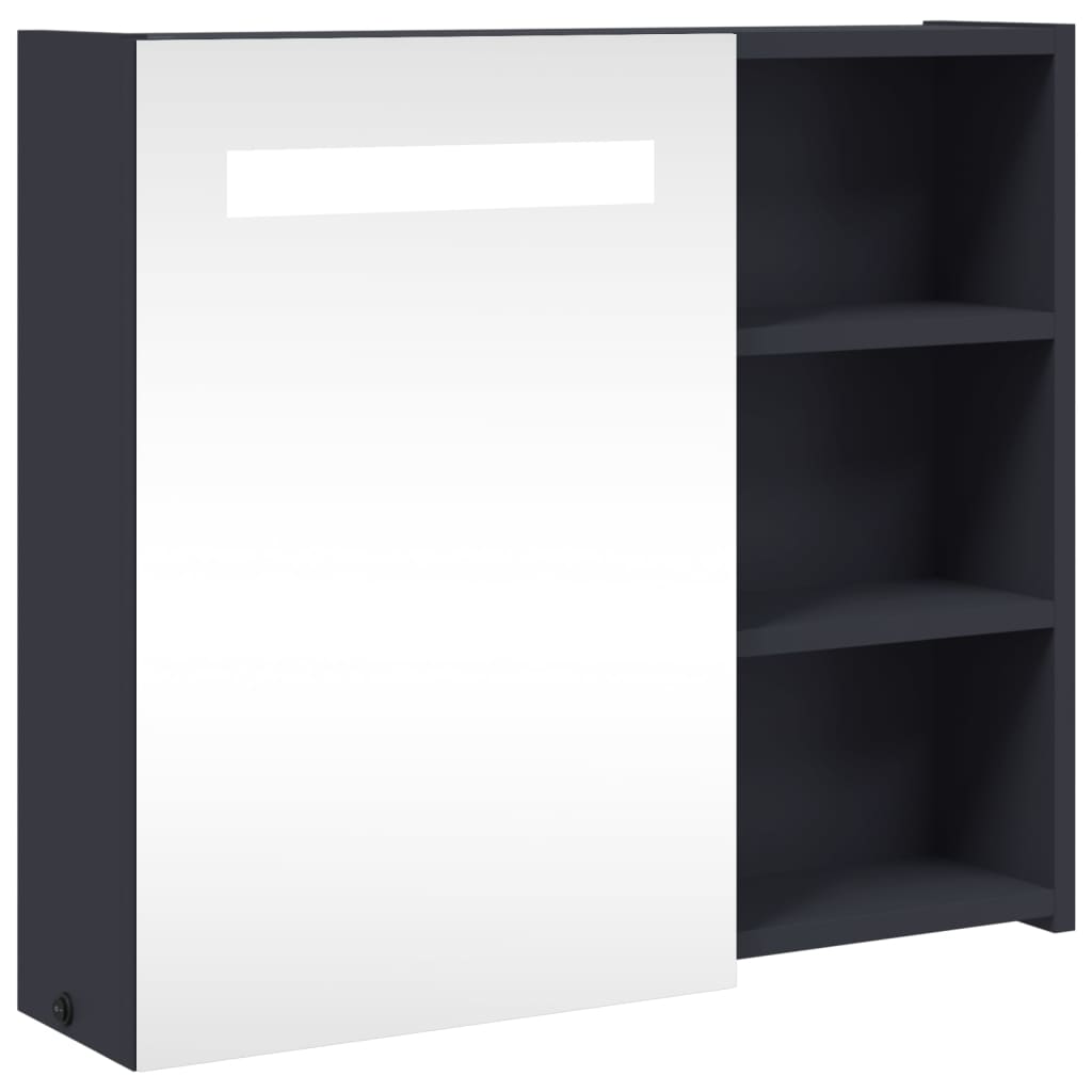 Spiegelschrank mit LED-Beleuchtung Grau 60x13x52 cm - Pazzar.ch