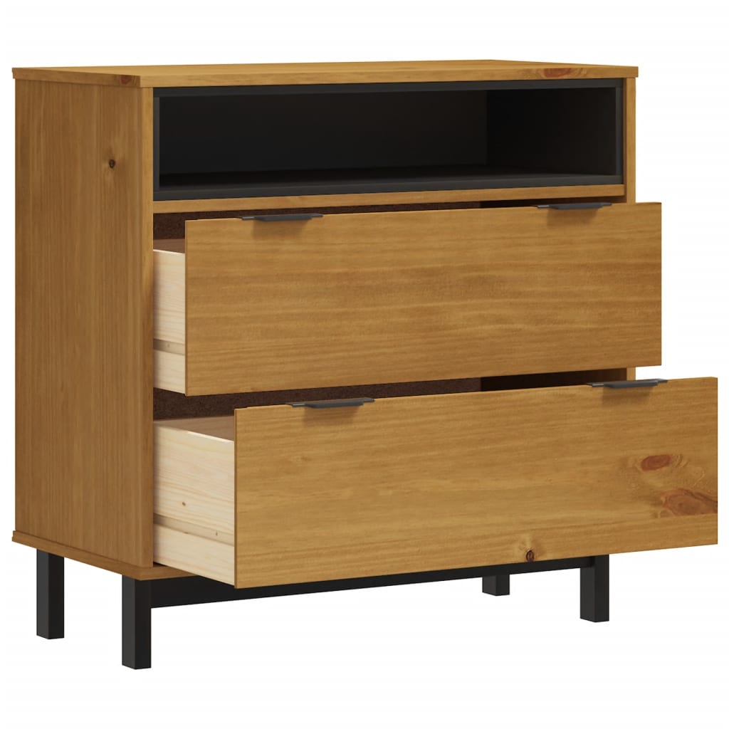 Schubladenschrank FLAM 80x40x80 cm Massivholz Kiefer - Pazzar.ch