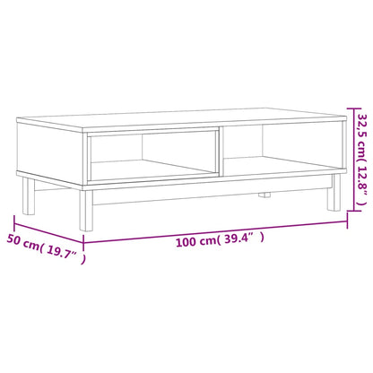 Couchtisch FLAM 100x50x32,5 cm Massivholz Kiefer - Pazzar.ch