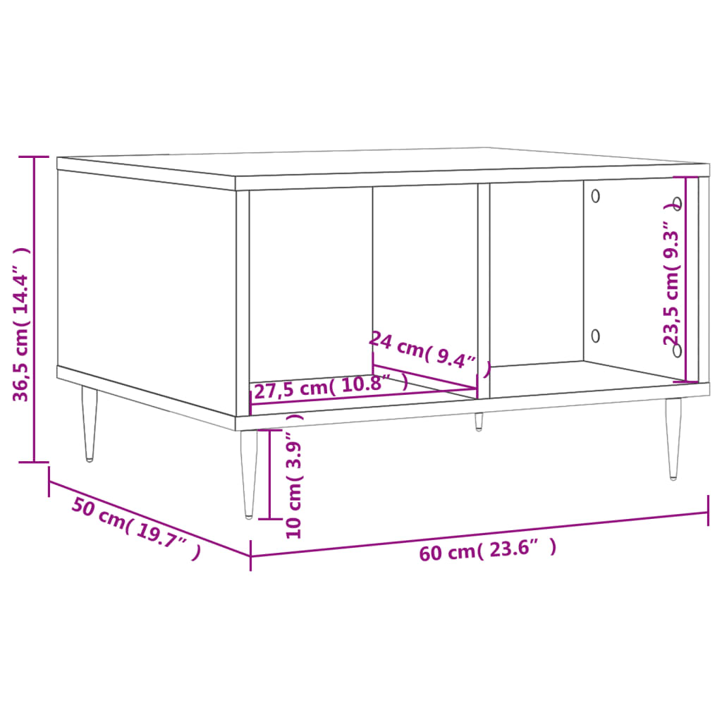 Couchtisch Schwarz 60x50x36,5 cm Holzwerkstoff - Pazzar.ch