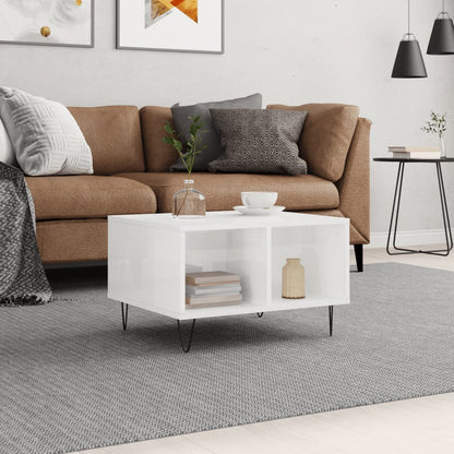 Couchtisch Hochglanz-Weiß 60x50x36,5 cm Holzwerkstoff - Pazzar.ch
