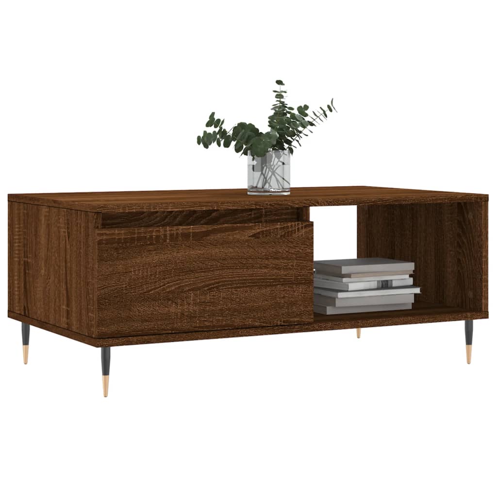 Couchtisch Braun Eichen-Optik 90x50x36,5 cm Holzwerkstoff - Pazzar.ch