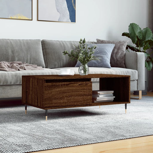 Couchtisch Braun Eichen-Optik 90x50x36,5 cm Holzwerkstoff - Pazzar.ch