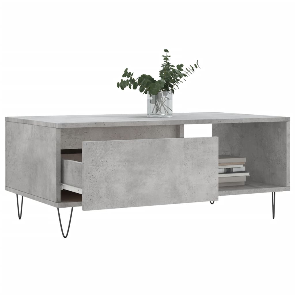 Couchtisch Betongrau 90x50x36,5 cm Holzwerkstoff - Pazzar.ch