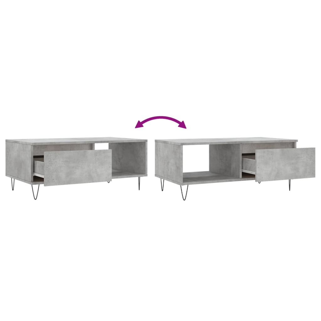 Couchtisch Betongrau 90x50x36,5 cm Holzwerkstoff - Pazzar.ch