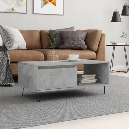 Couchtisch Betongrau 90x50x36,5 cm Holzwerkstoff - Pazzar.ch
