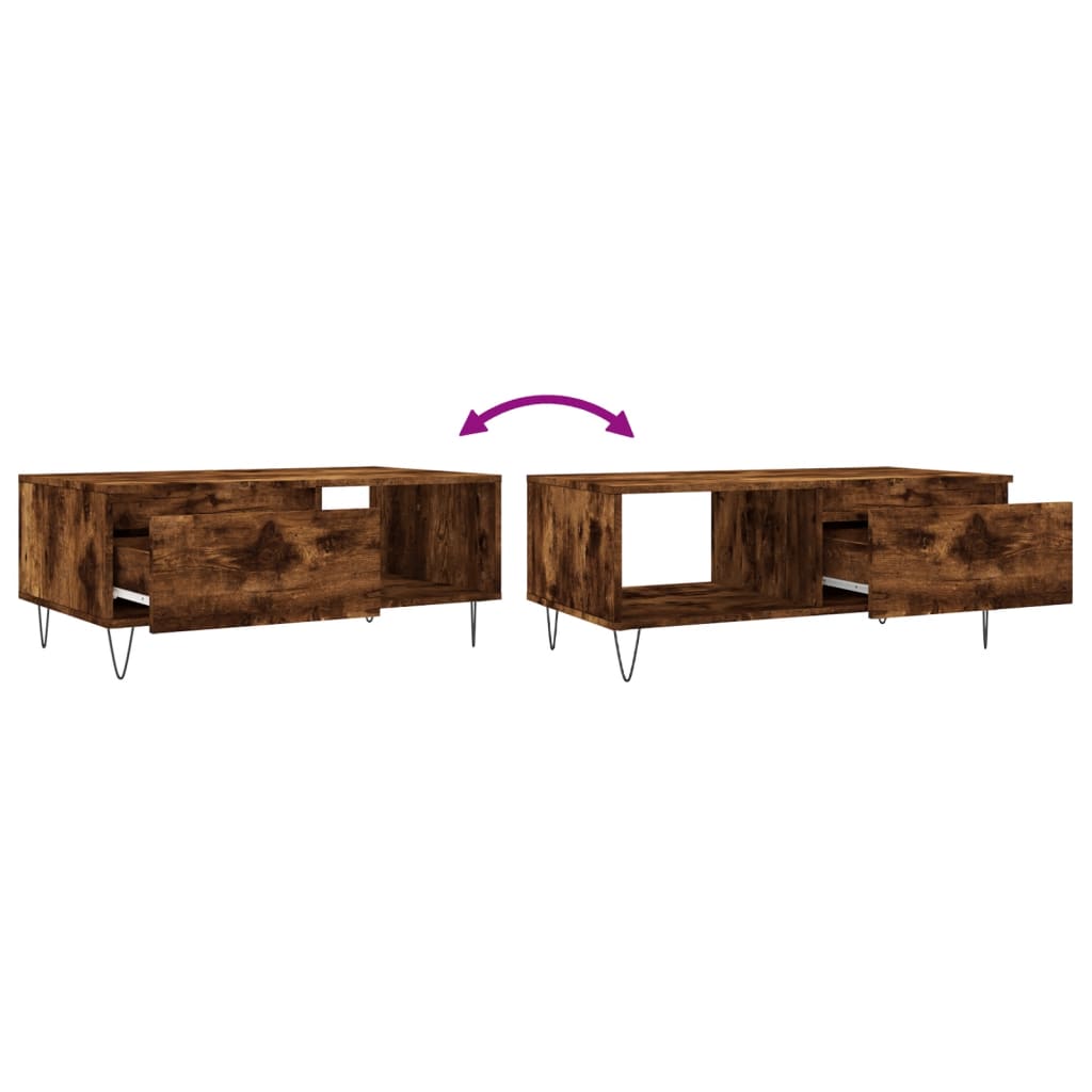 Couchtisch Räuchereiche 90x50x36,5 cm Holzwerkstoff - Pazzar.ch