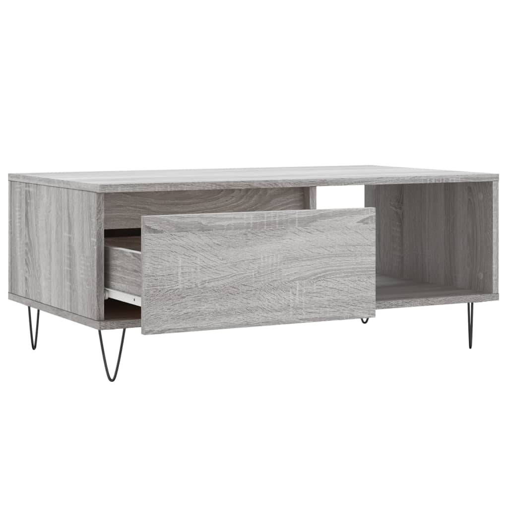 Couchtisch Grau Sonoma 90x50x36,5 cm Holzwerkstoff - Pazzar.ch