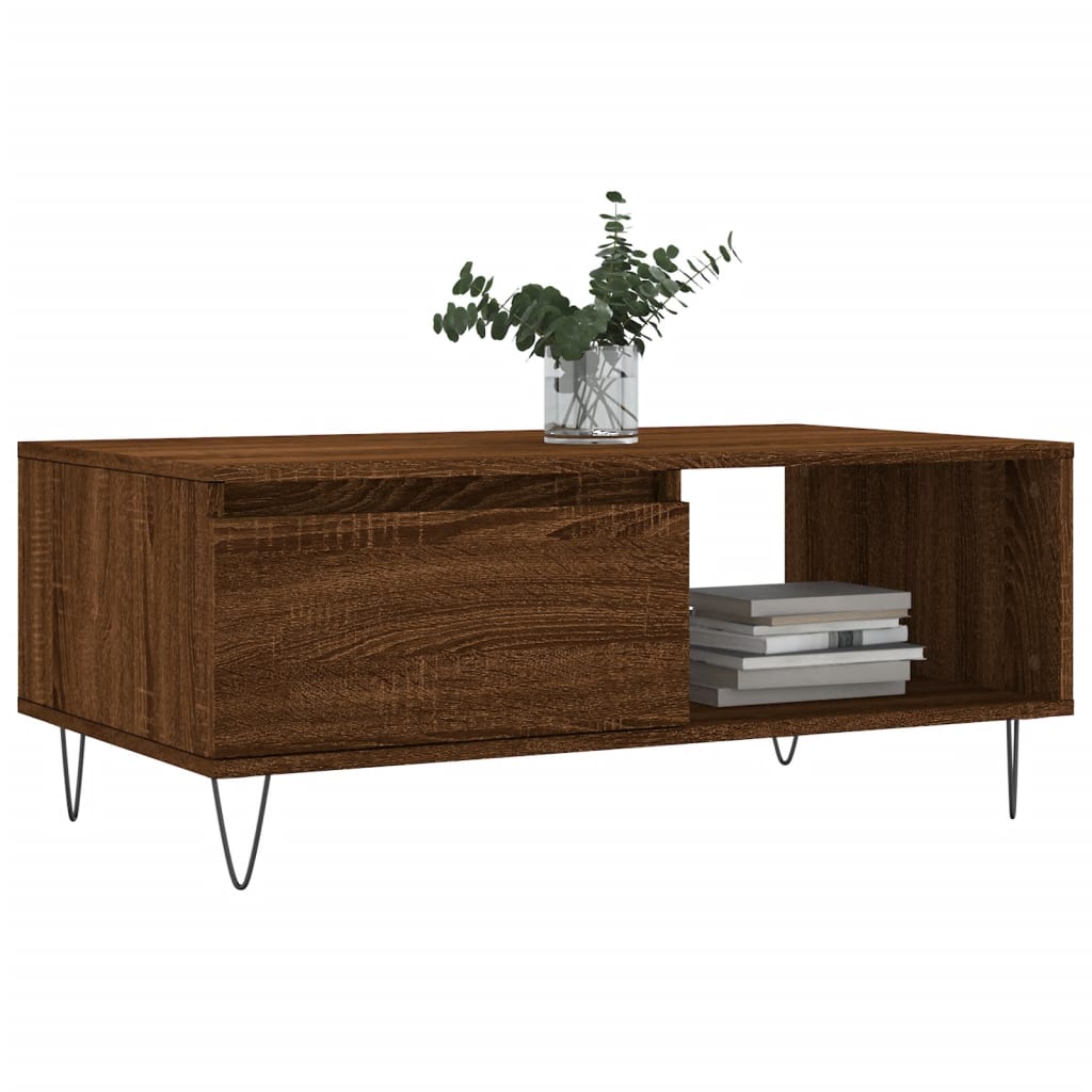 Couchtisch Braun Eichen-Optik 90x50x36,5 cm Holzwerkstoff - Pazzar.ch