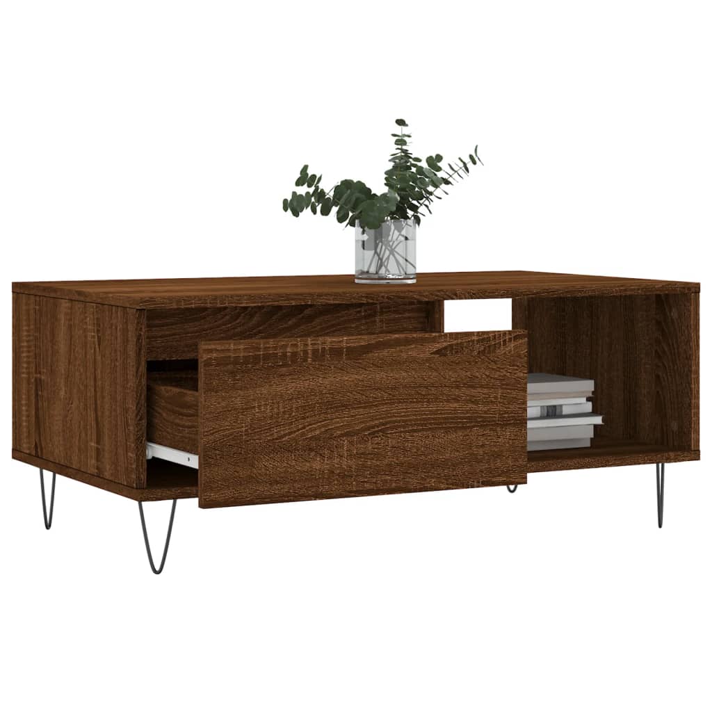 Couchtisch Braun Eichen-Optik 90x50x36,5 cm Holzwerkstoff - Pazzar.ch