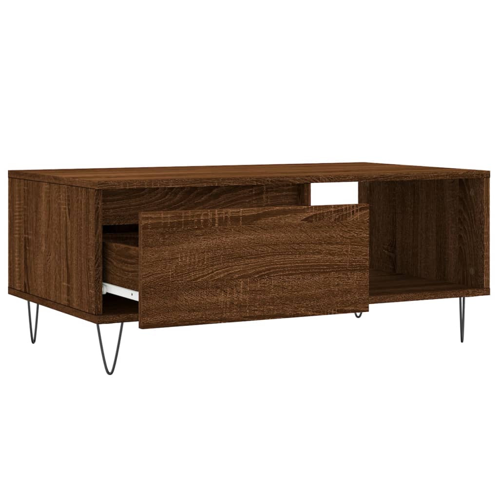 Couchtisch Braun Eichen-Optik 90x50x36,5 cm Holzwerkstoff - Pazzar.ch