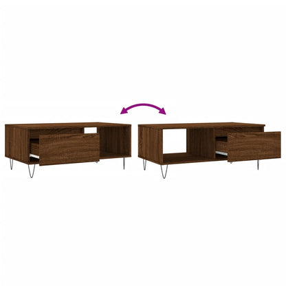 Couchtisch Braun Eichen-Optik 90x50x36,5 cm Holzwerkstoff - Pazzar.ch
