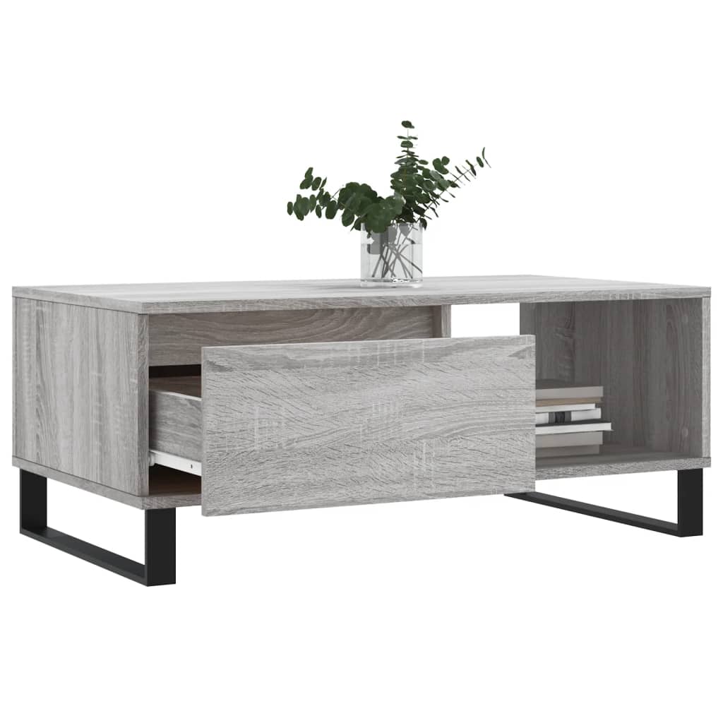 Couchtisch Grau Sonoma 90x50x36,5 cm Holzwerkstoff - Pazzar.ch