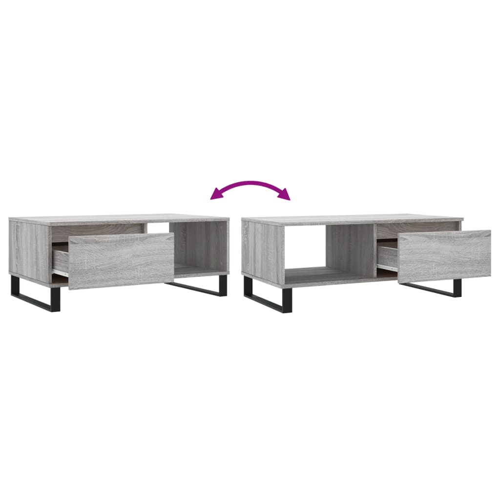 Couchtisch Grau Sonoma 90x50x36,5 cm Holzwerkstoff - Pazzar.ch